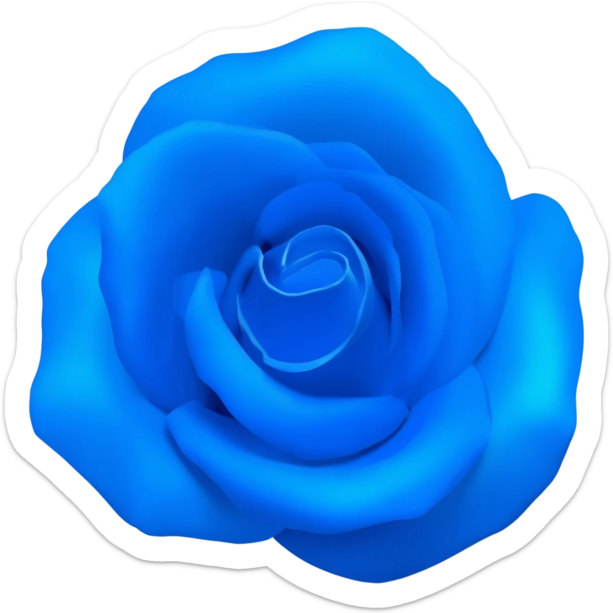 Blue colored rose sticker
