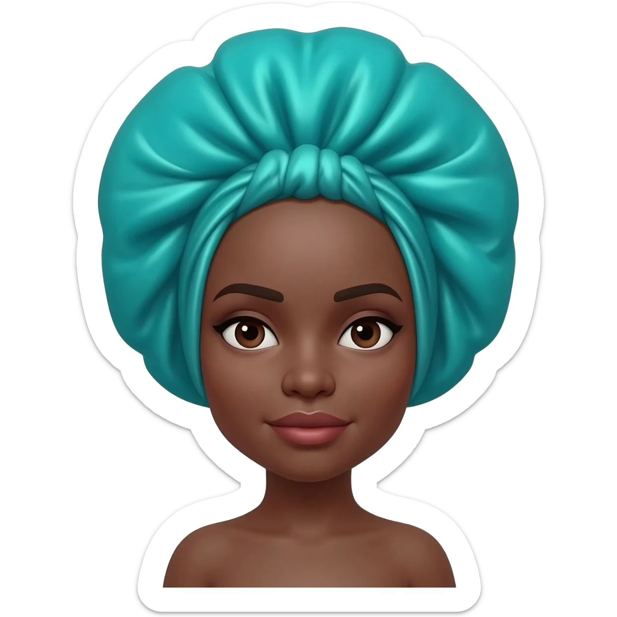 black woman in hair bonnet sticker