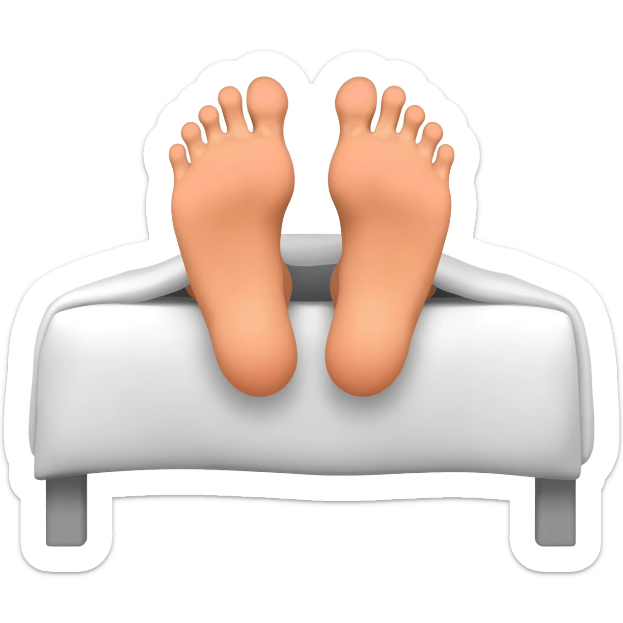Bana yatakta uzanmış ayakları armasinda görünen bir emoji oluştur sticker