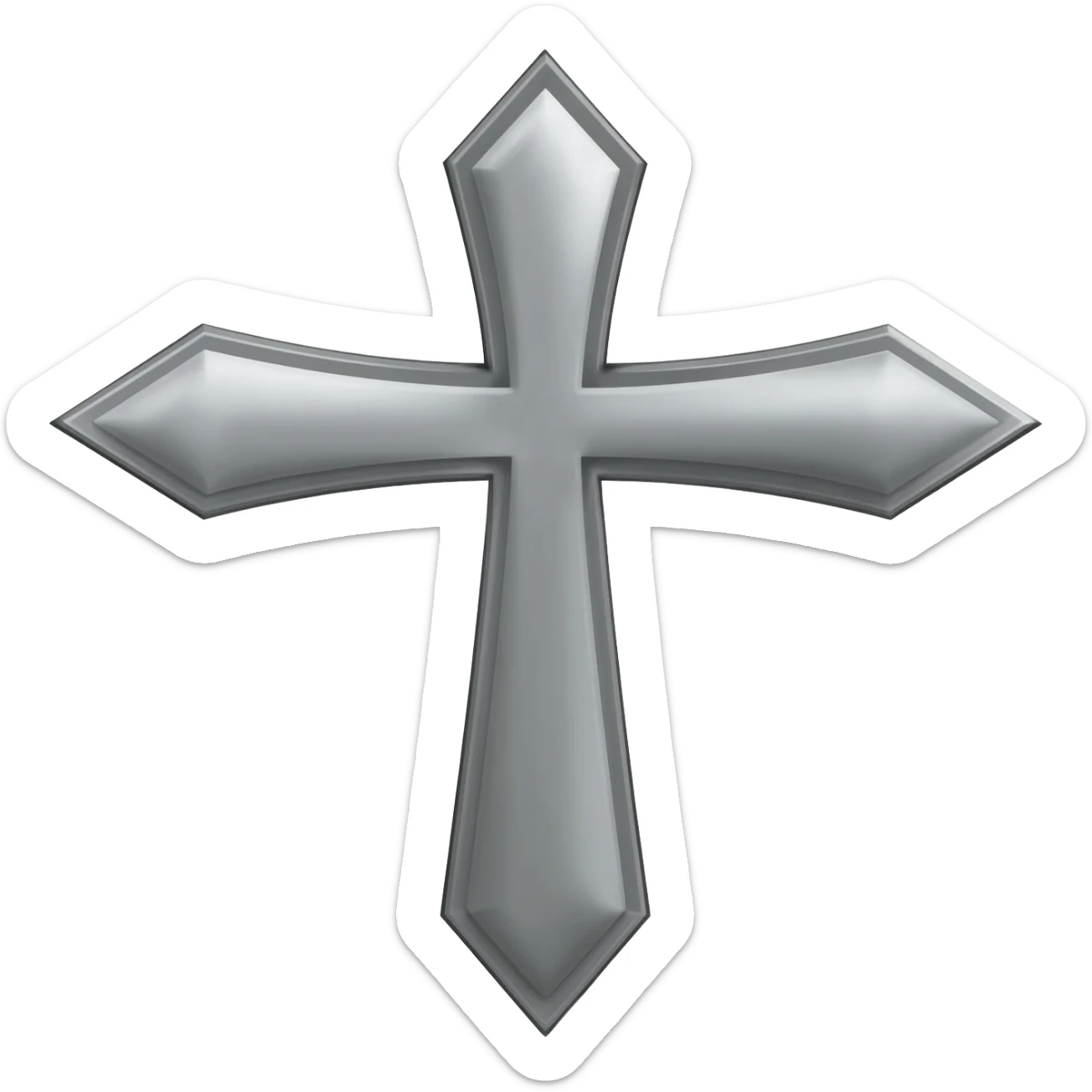 Silver knight templar cross sticker