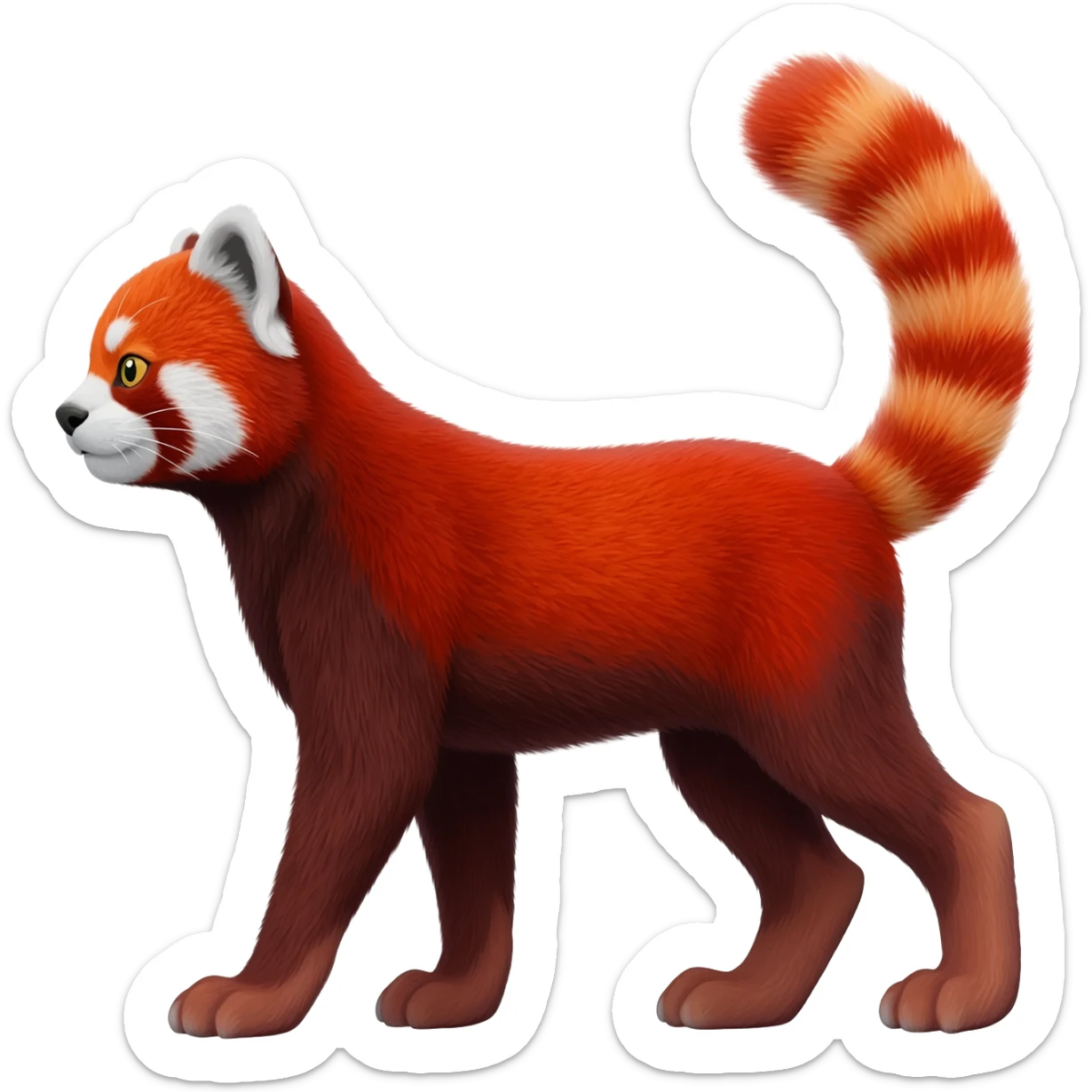 Feline-Caracal-Bobcat-Red-Panda-fusion-hybrid-animal-creature, full body sticker
