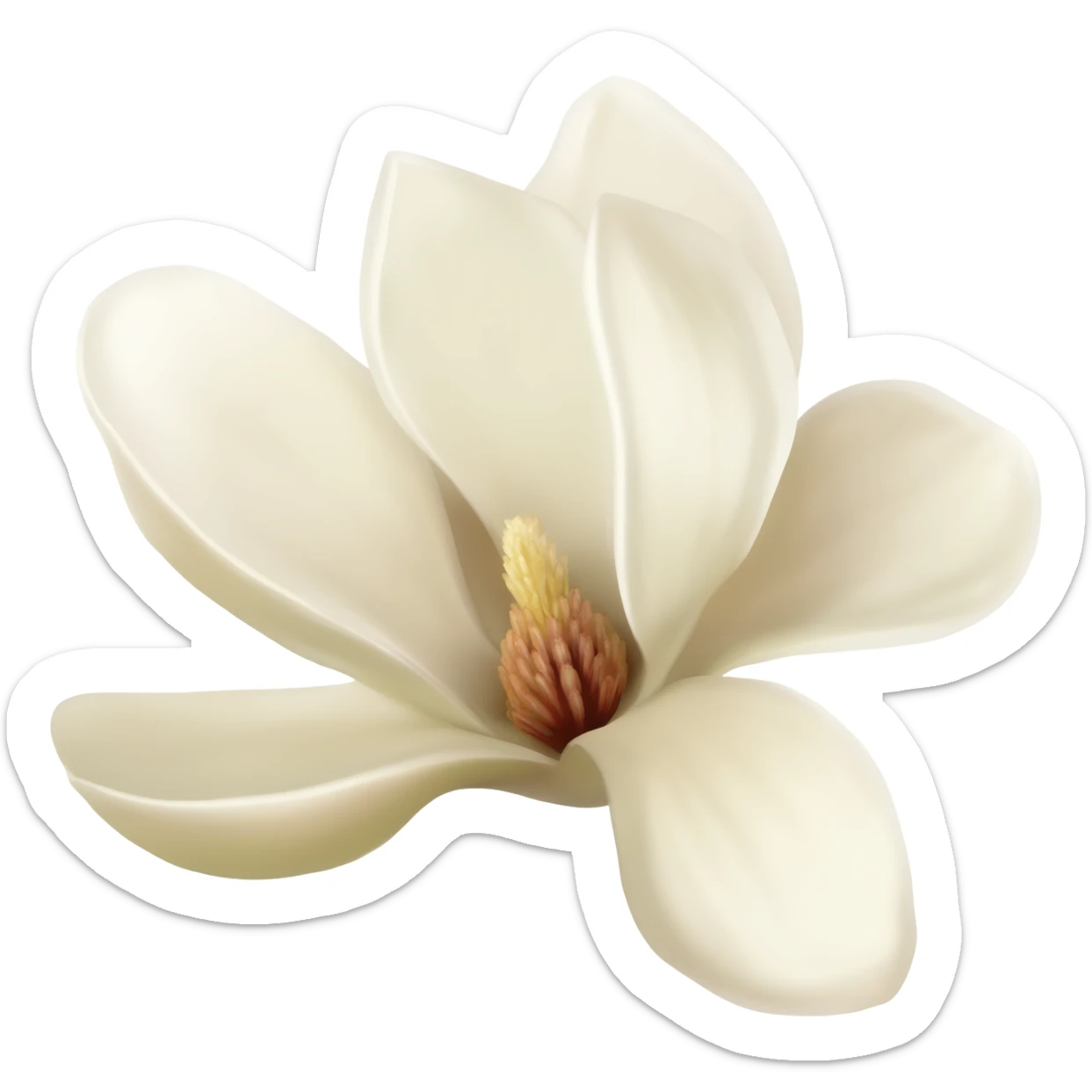 magnolia-flower-with-soft-white-and-light-beige-petals-on-a-plain sticker