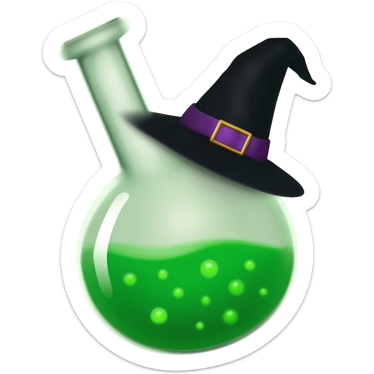 green witch cooking potion sticker