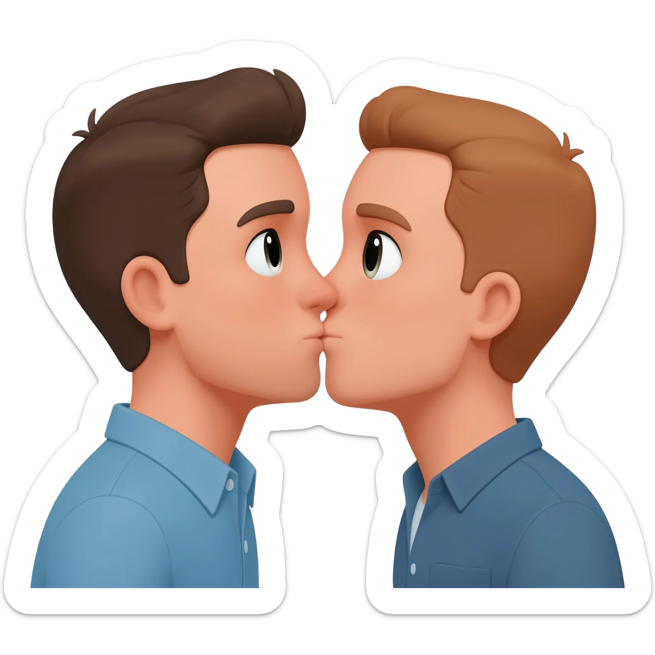 two men kissing sticker