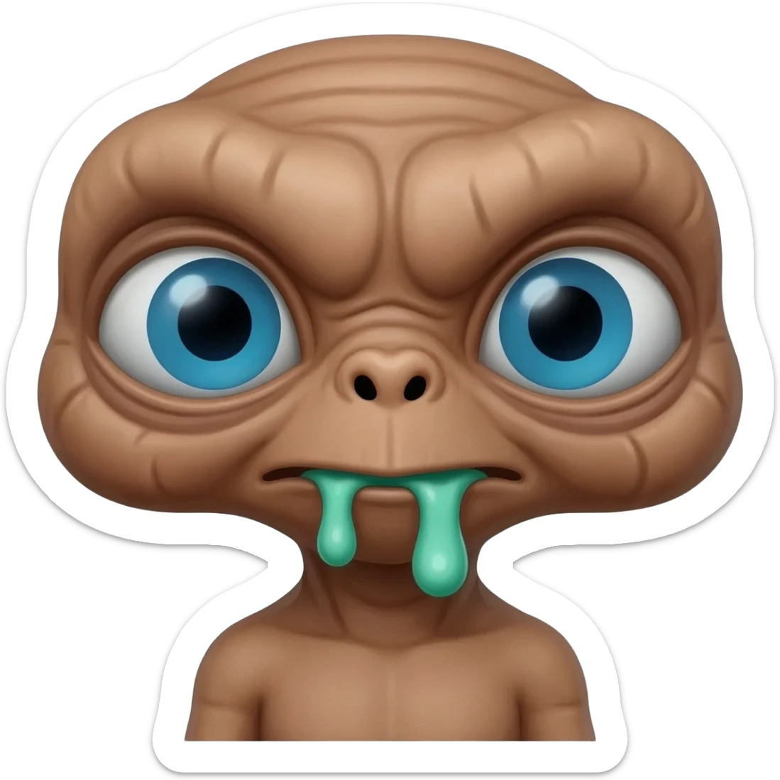 E.T. The Extra-Terrestrial from the movie barfing sticker