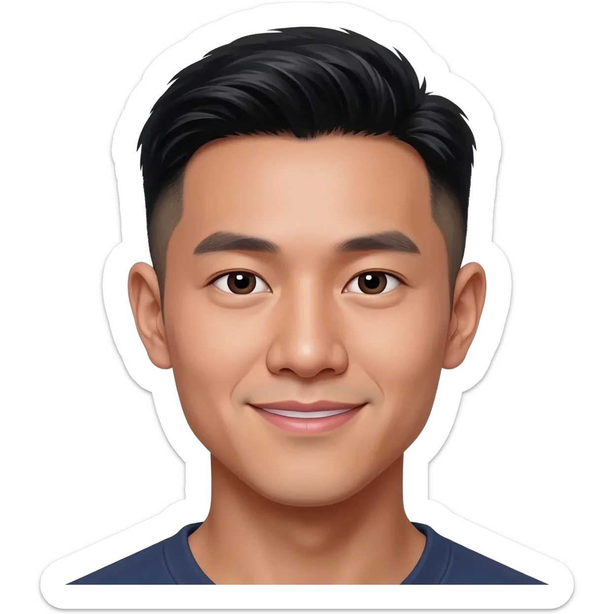 Filipino korean man fade hair cut 25 year old  sticker