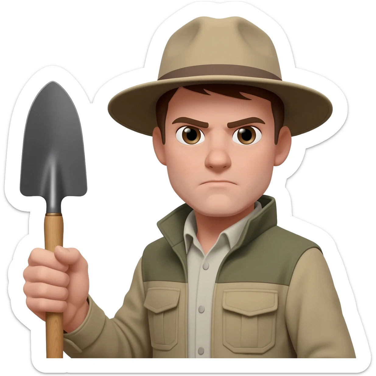 archaelogist with tool sticker