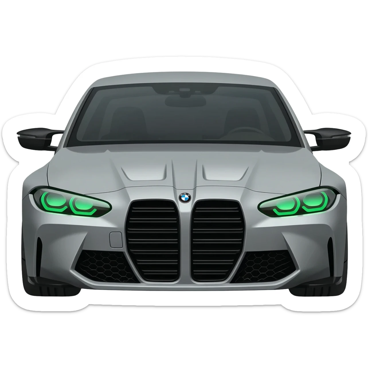 Bmw m3 cs signal green front sticker