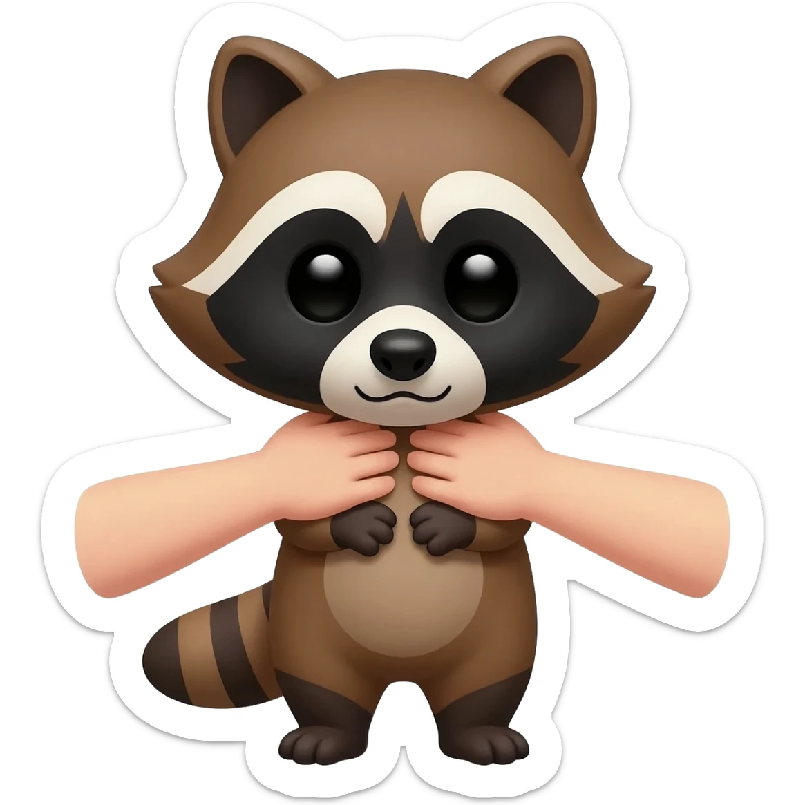 Cute Racoon gets choked by hands at the neck sticker