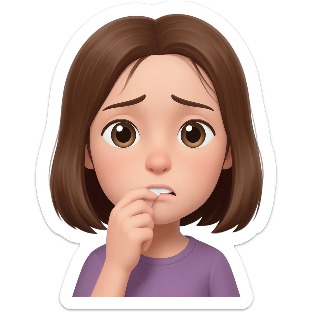 A girl emoji biting their game nail sticker