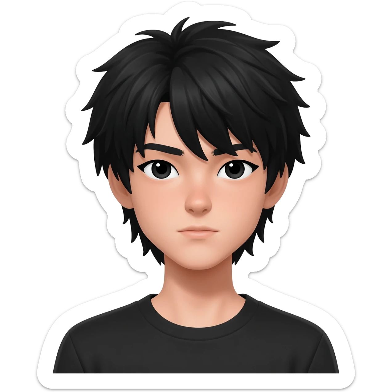 Emo guy that looks like an emoji, and not a person sticker