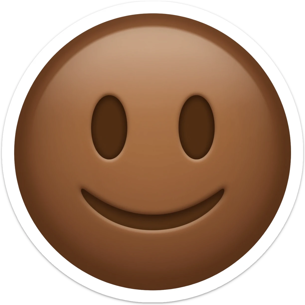 Circle black smiling face white sticker