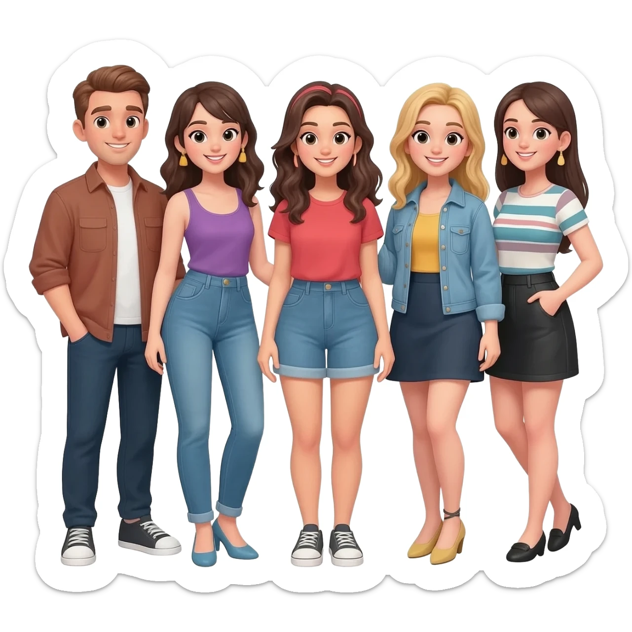 Me and girlfriends plus me and male friends plus me and both sticker