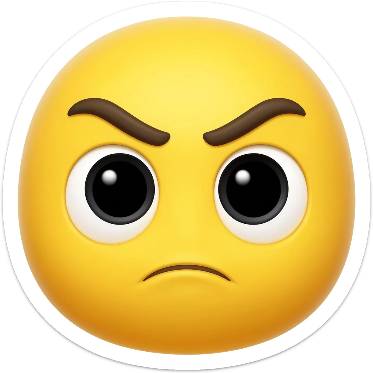 Yellow emoji cute mad face sticker
