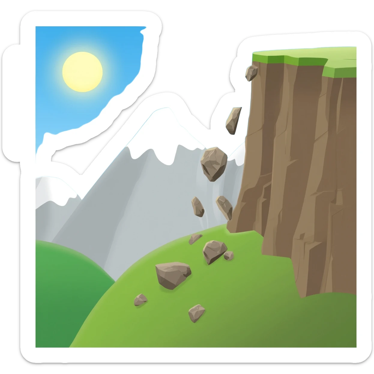 moutain falling eight rocks sticker