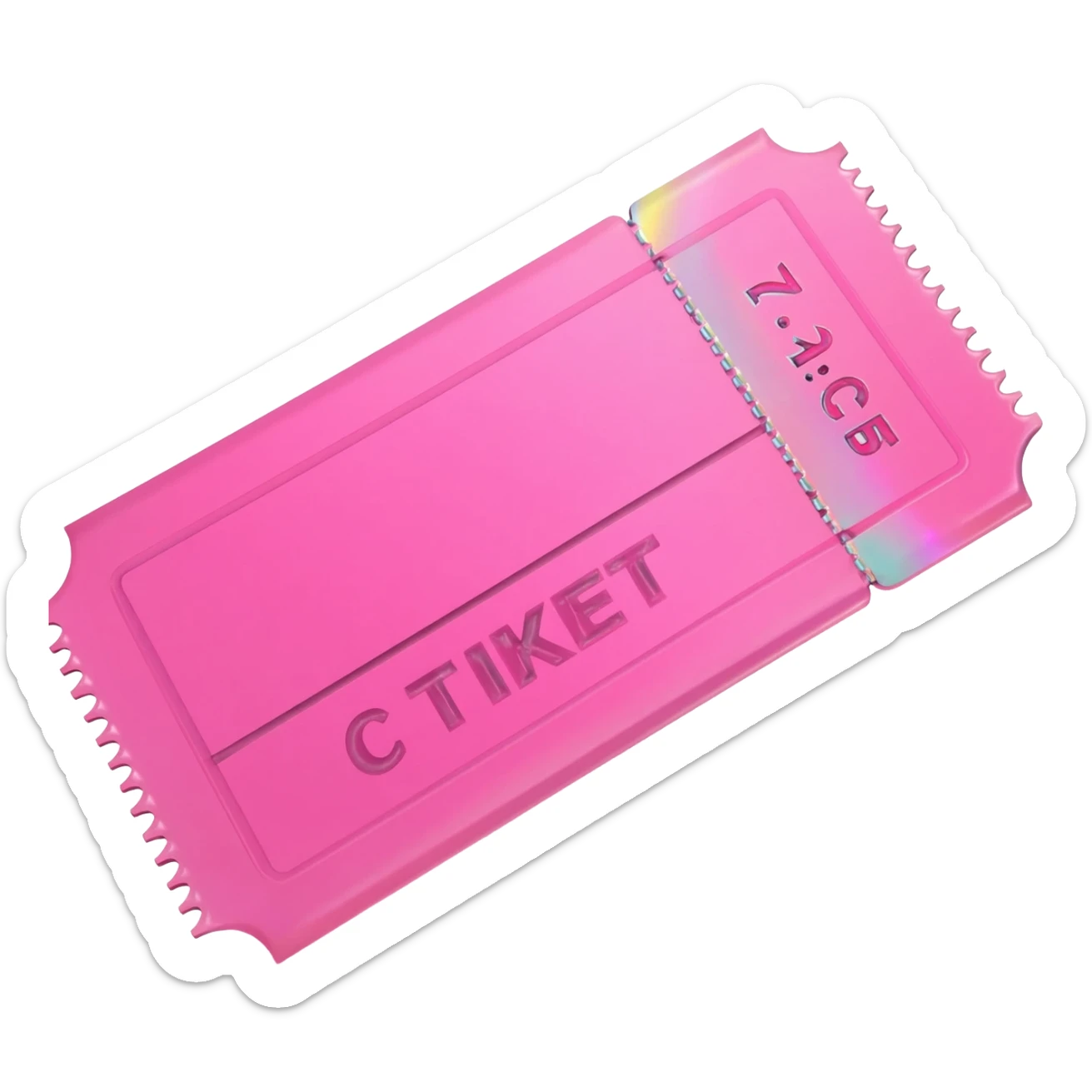 Pink concert ticket sticker