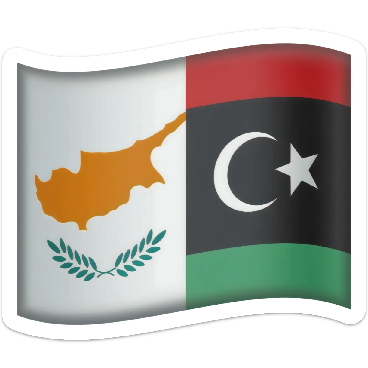 Saint cyprus and Libya emoji flag sticker