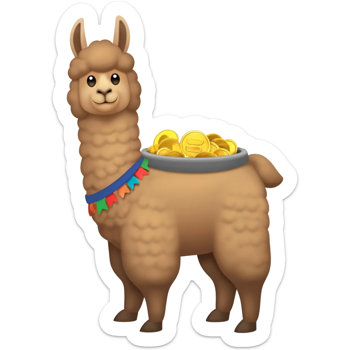 llama funny pot of gold sticker