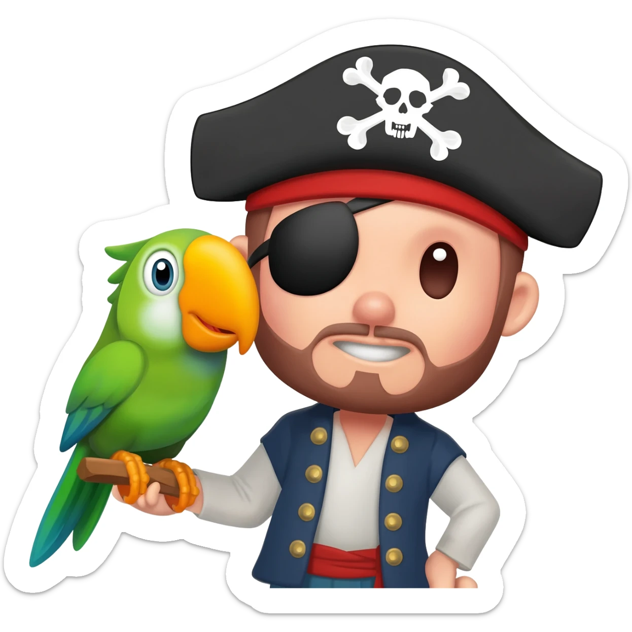 pirate and parrot sticker