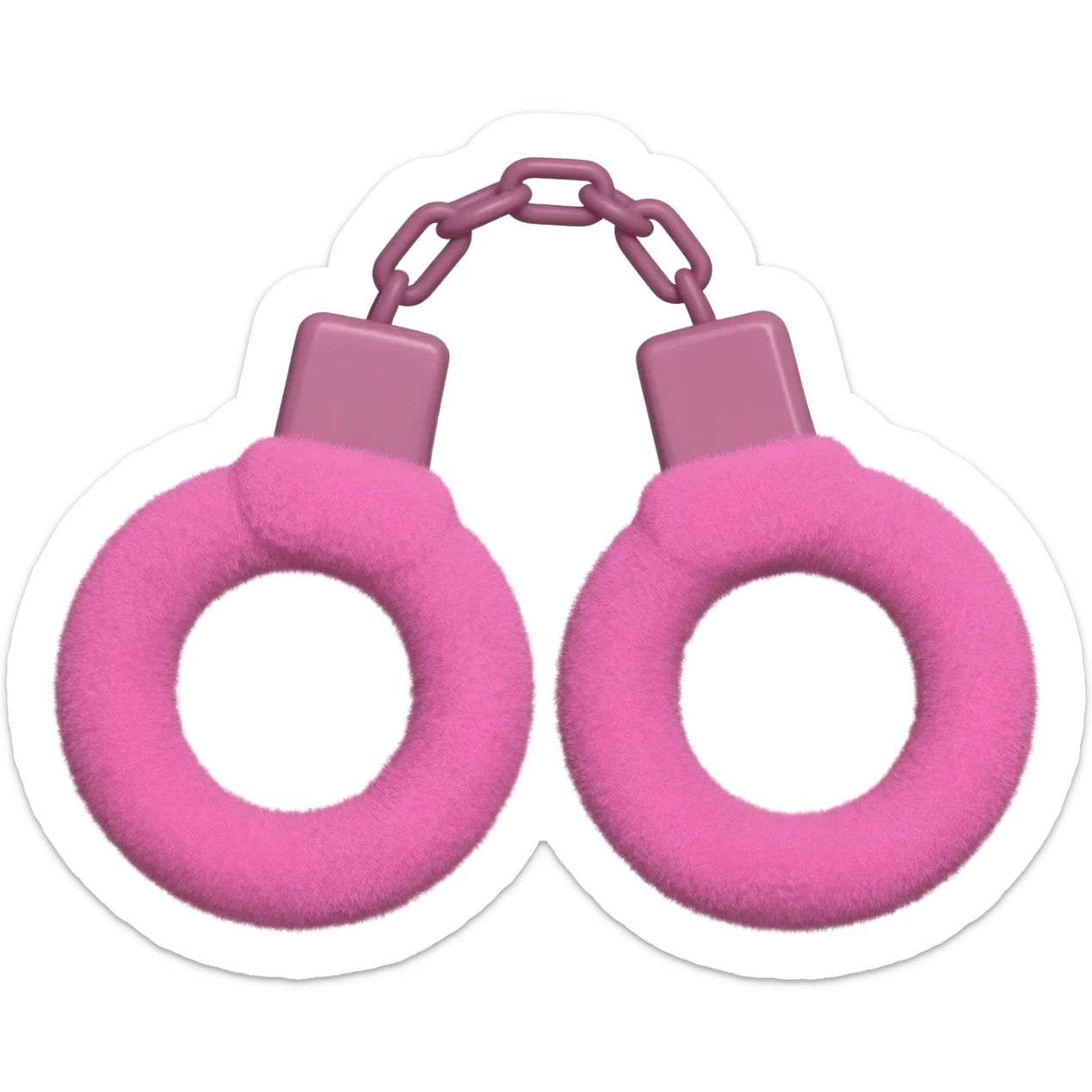 fuzzy pink handcuffs sticker
