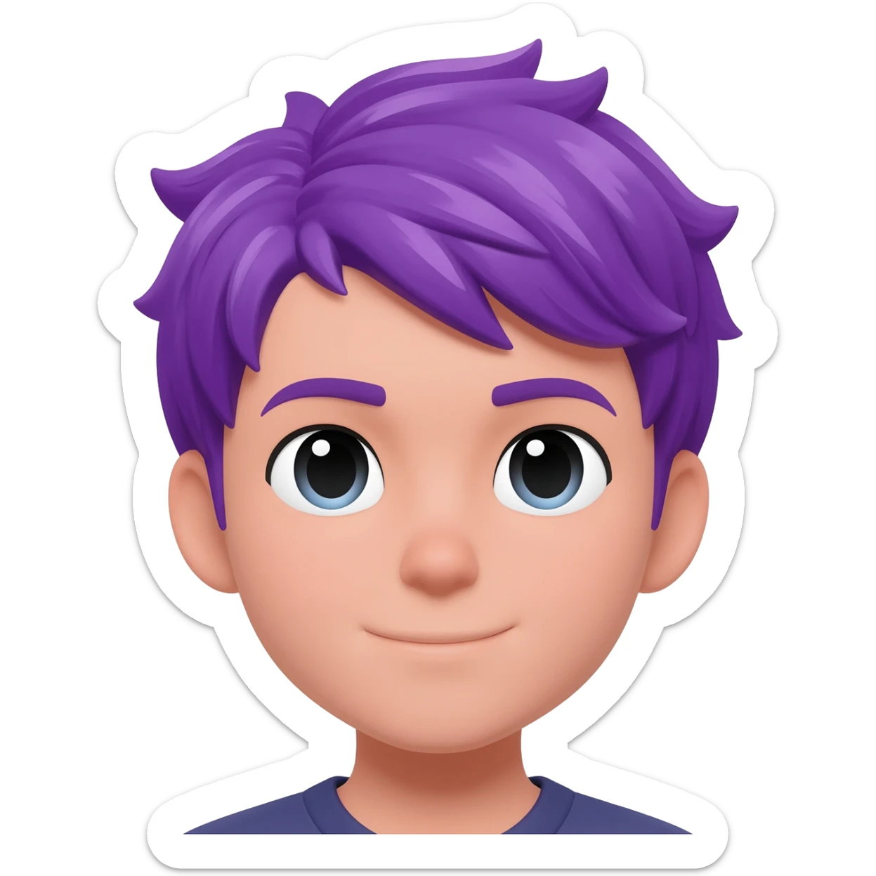 Purple hai boy sticker