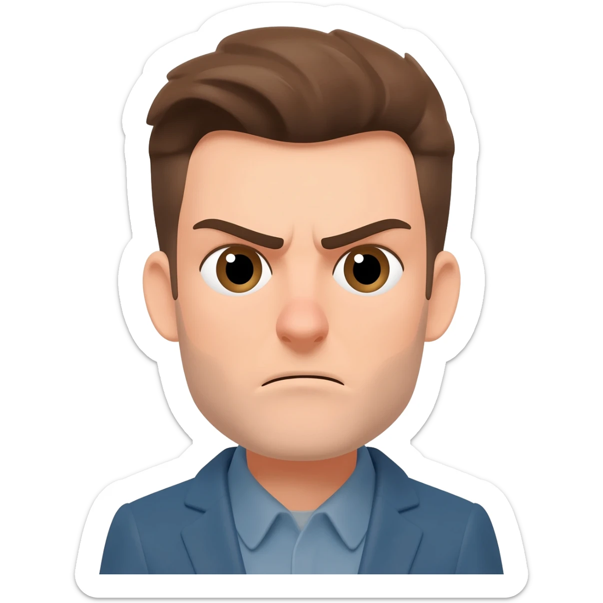 Man won’t admit his wrong and prideful. Arched eyebrow sticker