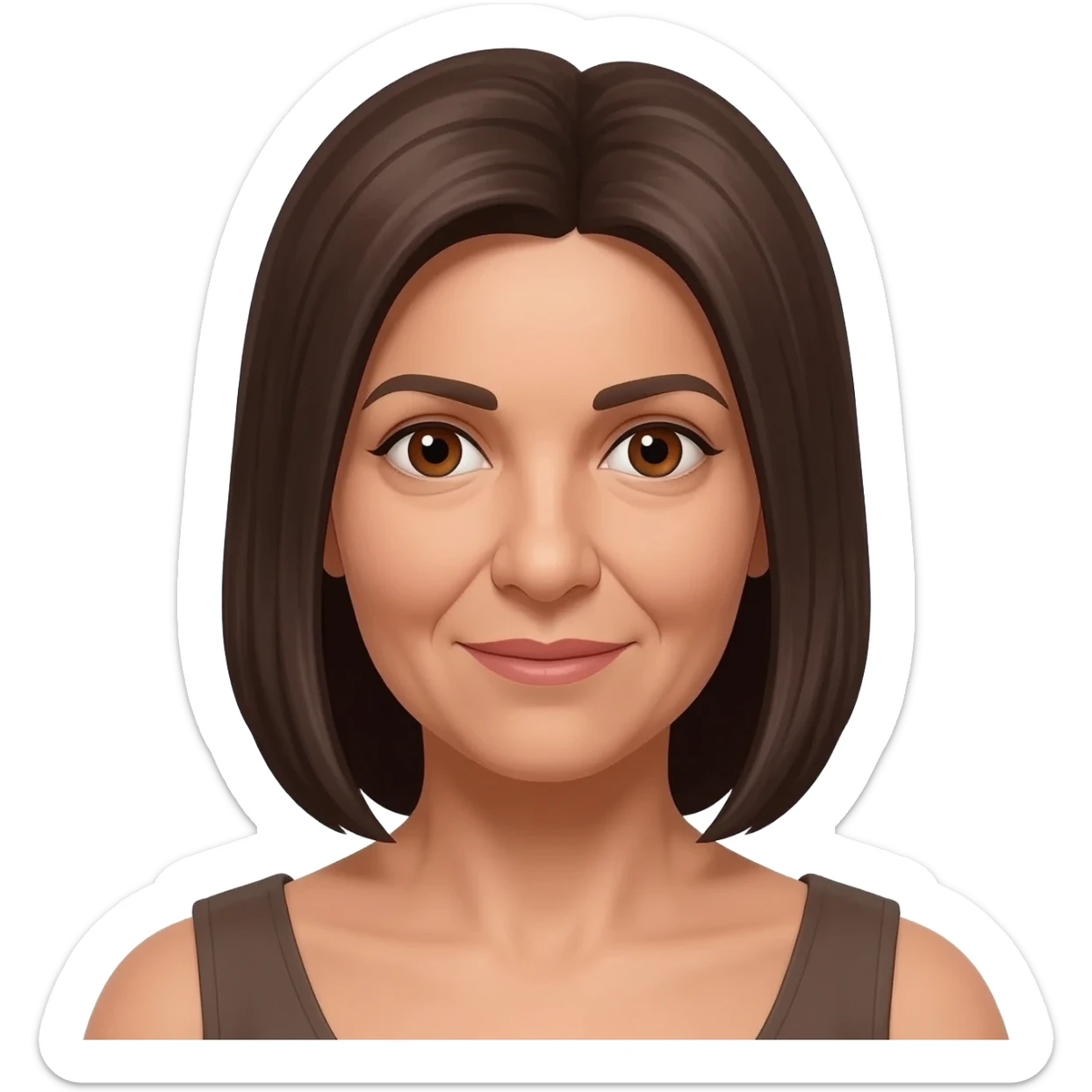 femme algérienne mince peau claire yeux marrons 64 ans cheveux mi longs lisses sticker