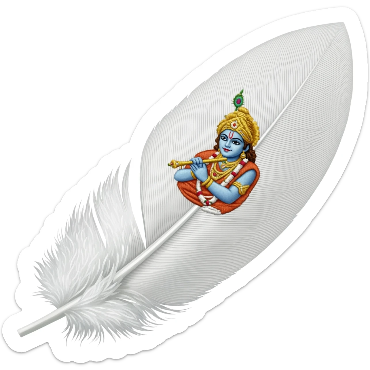 Krishna feather sticker