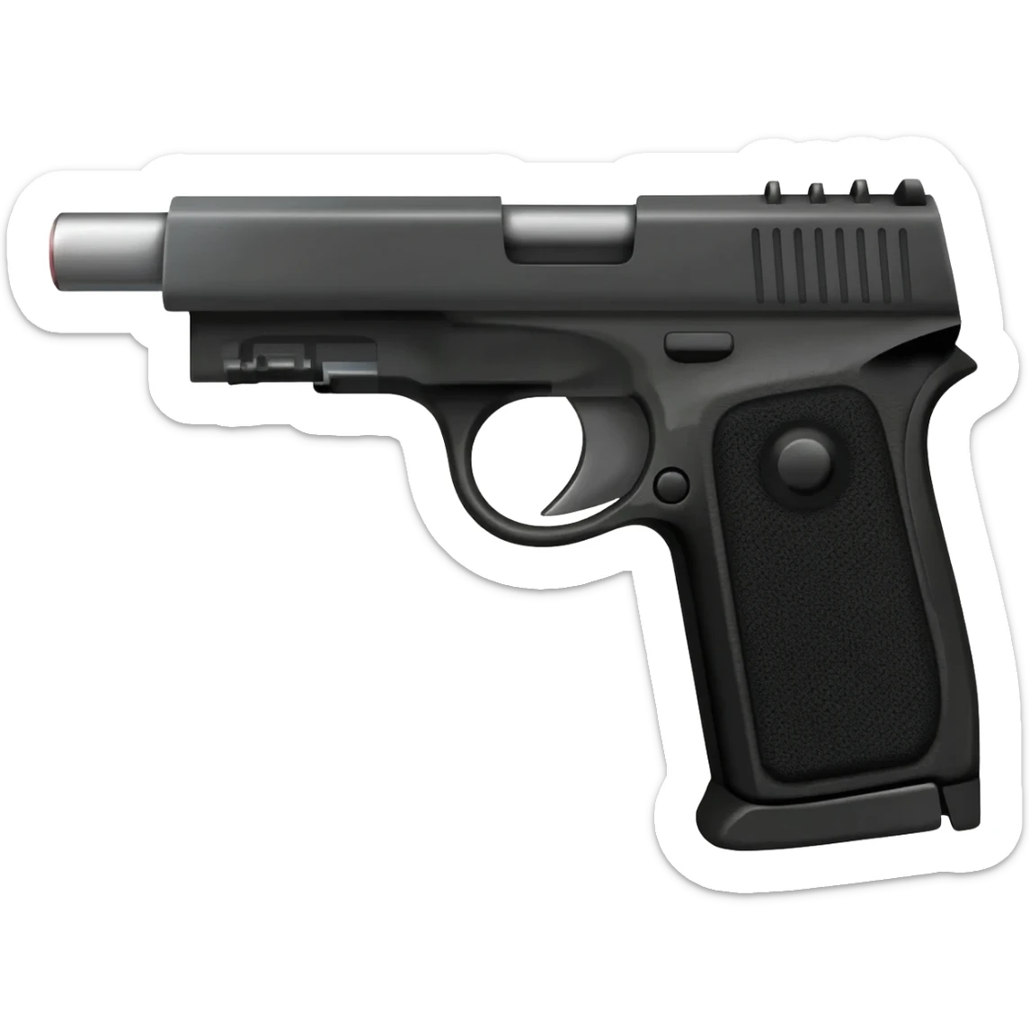 pistol gun with smoke coming from the end of the barrell sticker