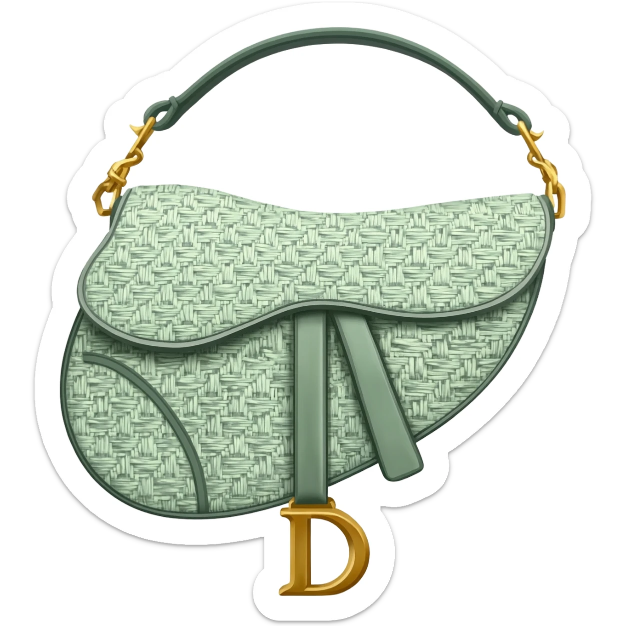 light green dior saddle bag sticker