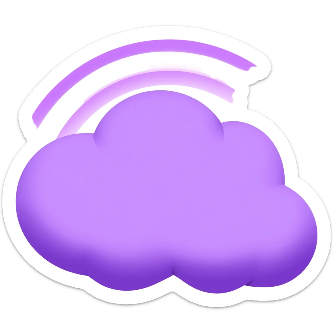Purple fight cloud with 2 purple rings sticker