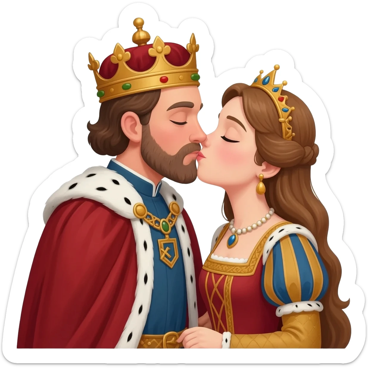 king and qween kissing sticker
