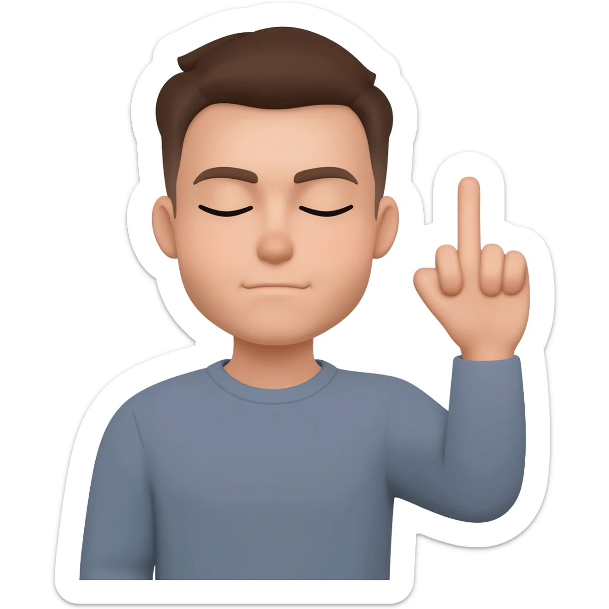 A peaceful expression emoji showing middle finger sticker