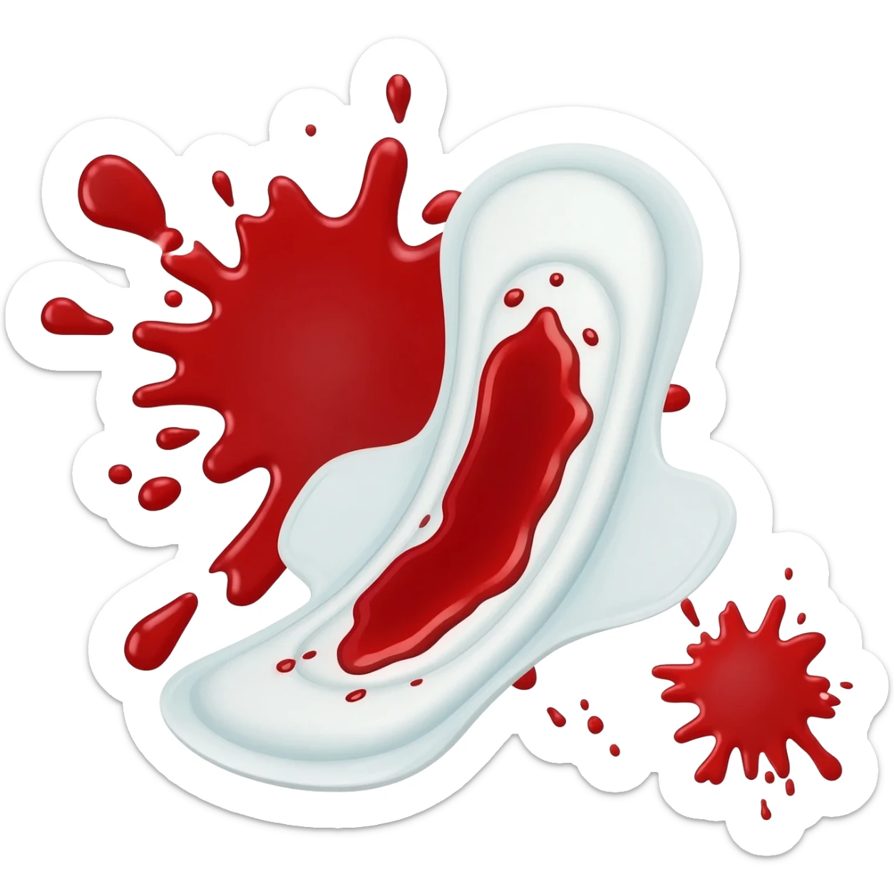 a sanitary pad with some blood splatters on it  sticker