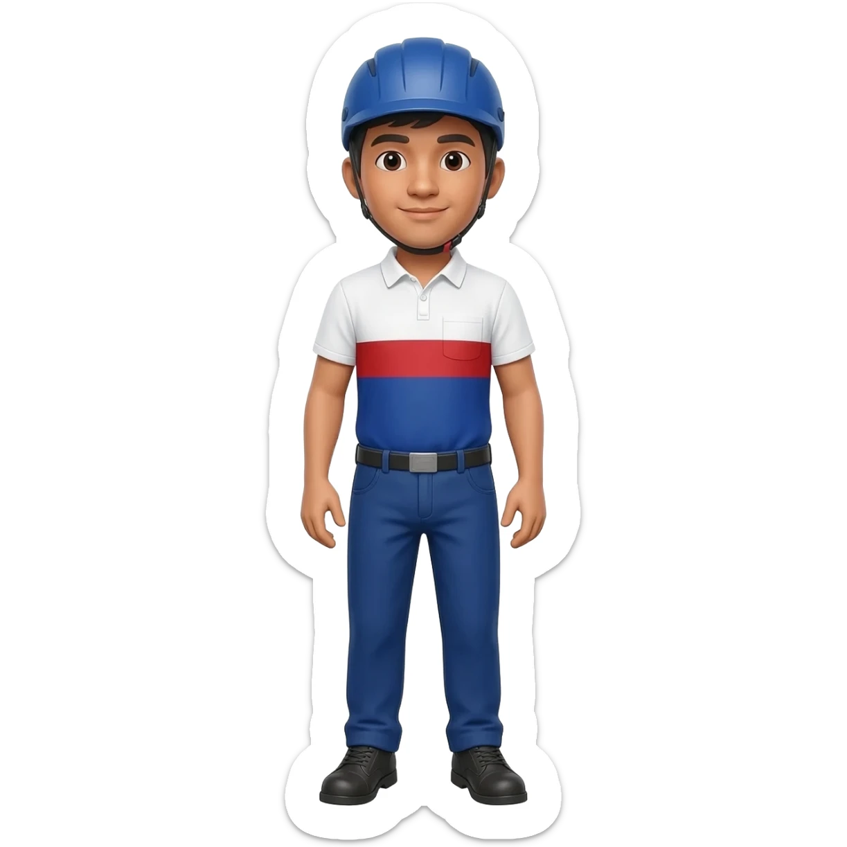 Filipino man Glass Supplier With Helmet and shoes pants  sticker