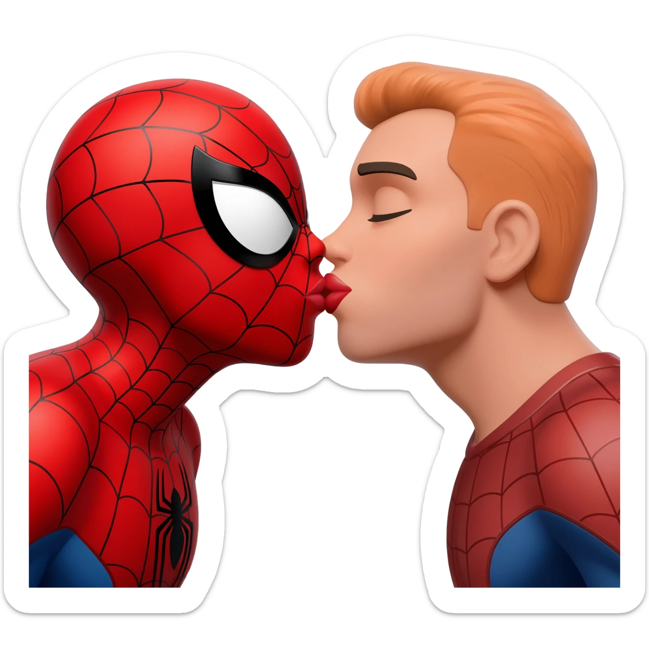 Spider mans kiss sticker