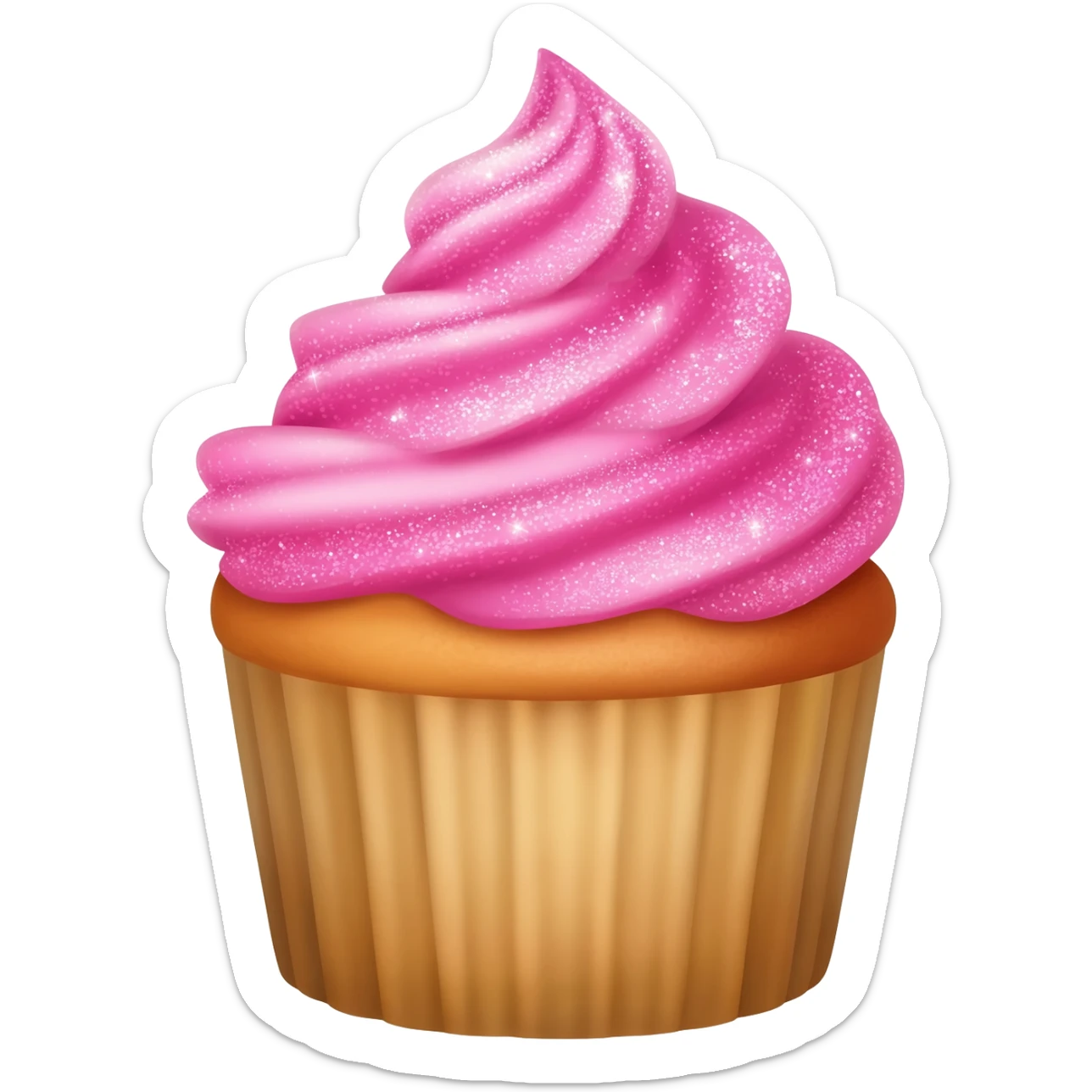 Cupcake with pink icing sticker