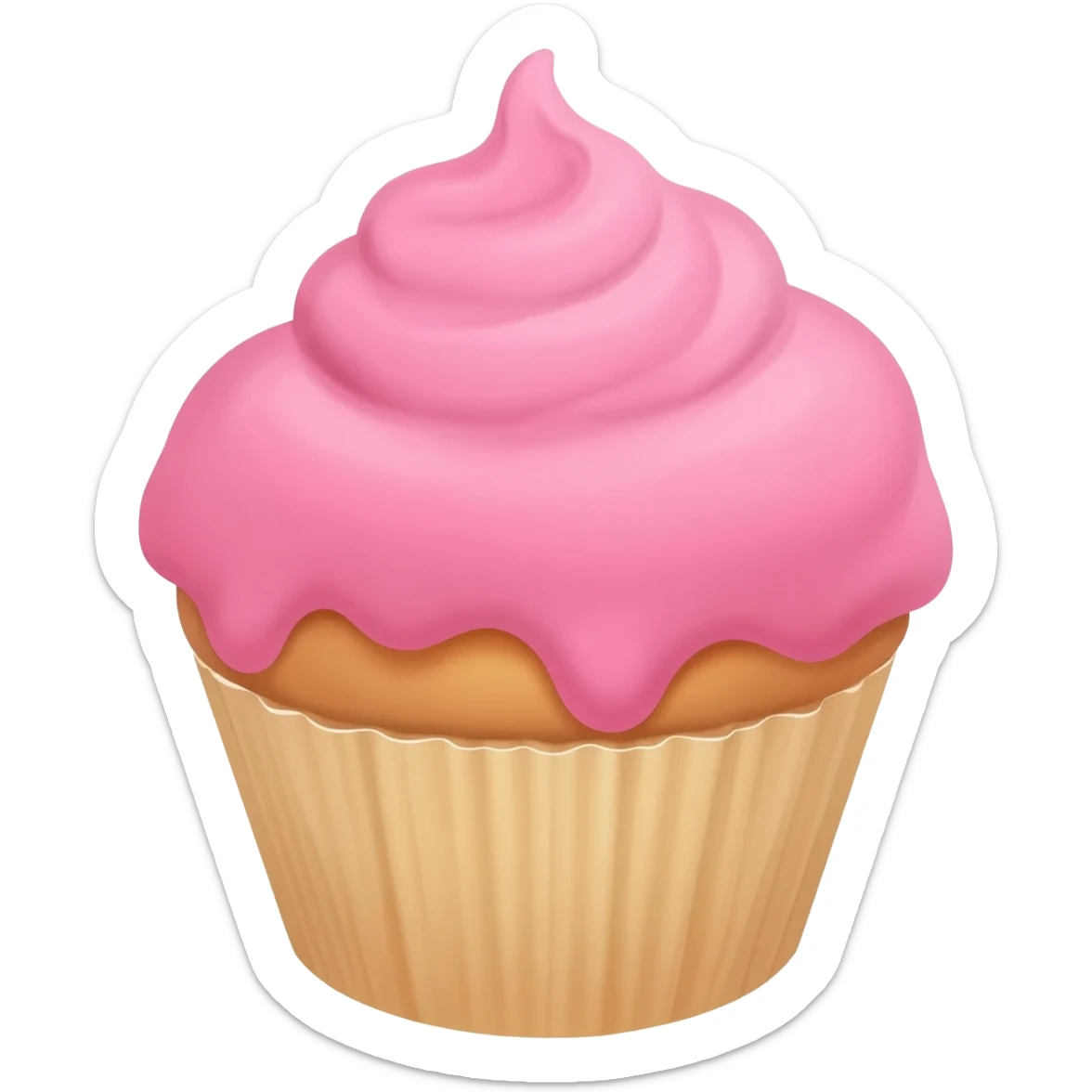 Cupcake with pink icing sticker