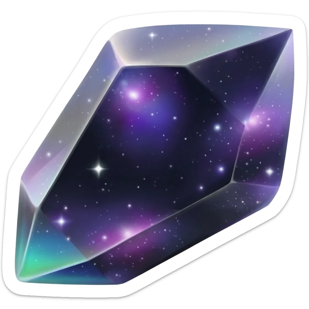 black iridescent nebula crystal shard sticker
