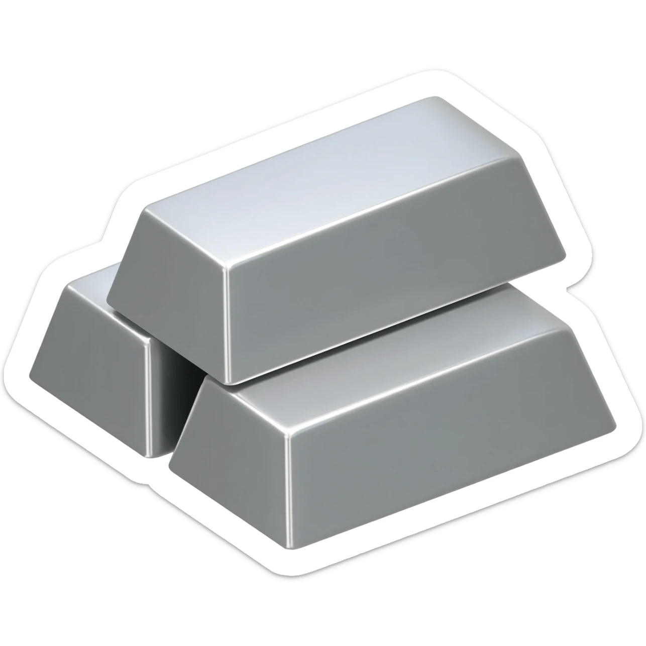 3 cartoon silver bars sticker