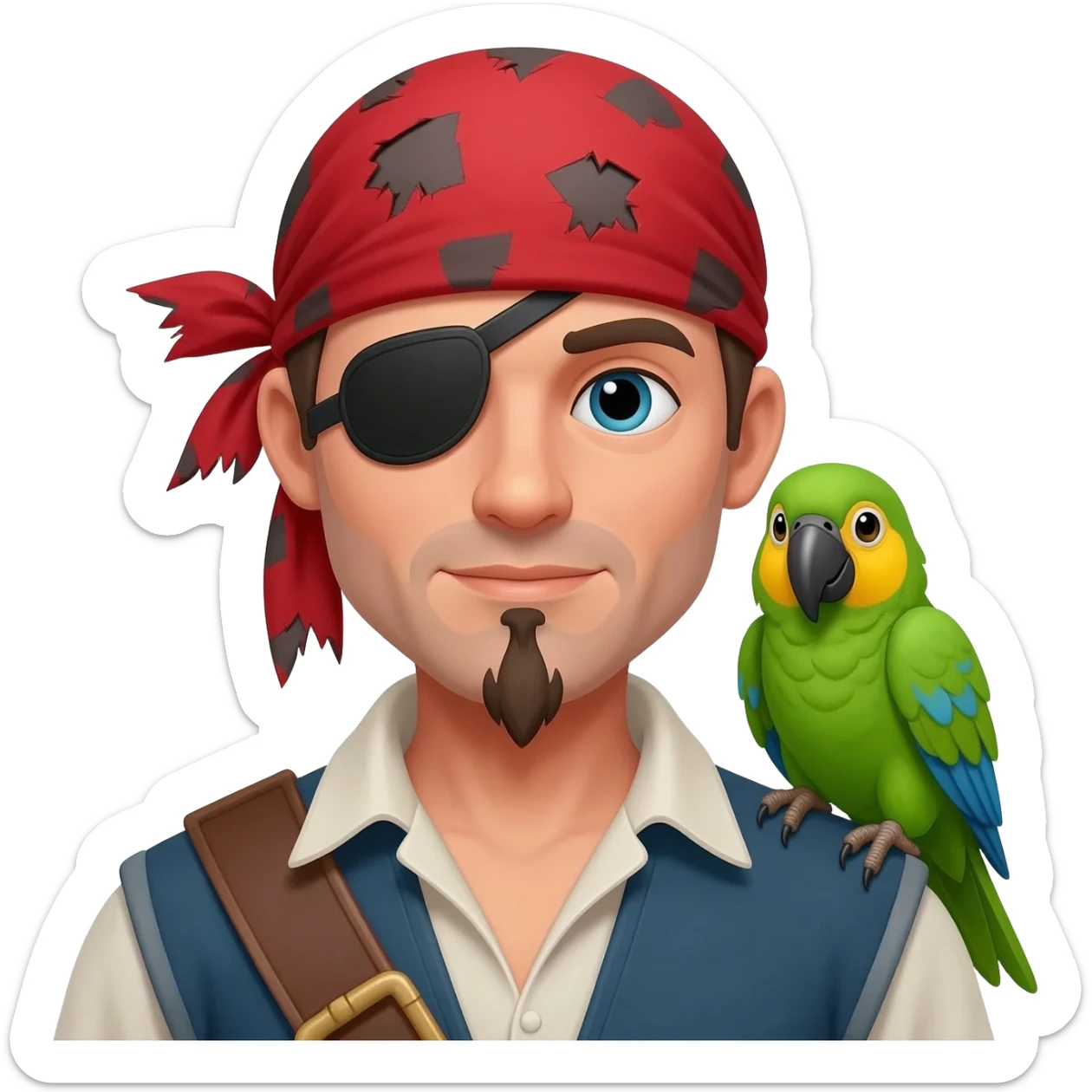 pirate and parrot sticker