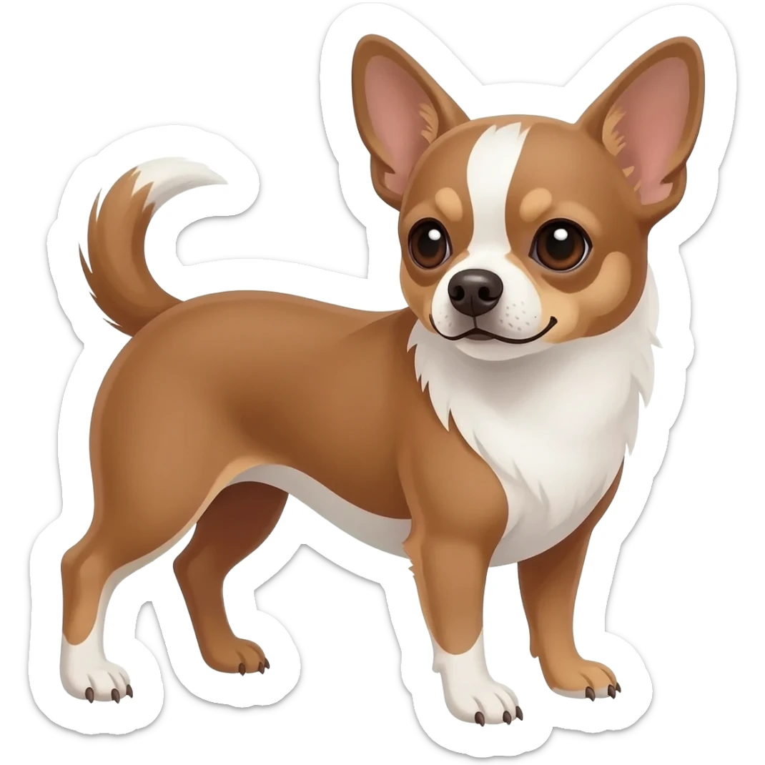 Chihuahua marron et blanc au ventre sticker