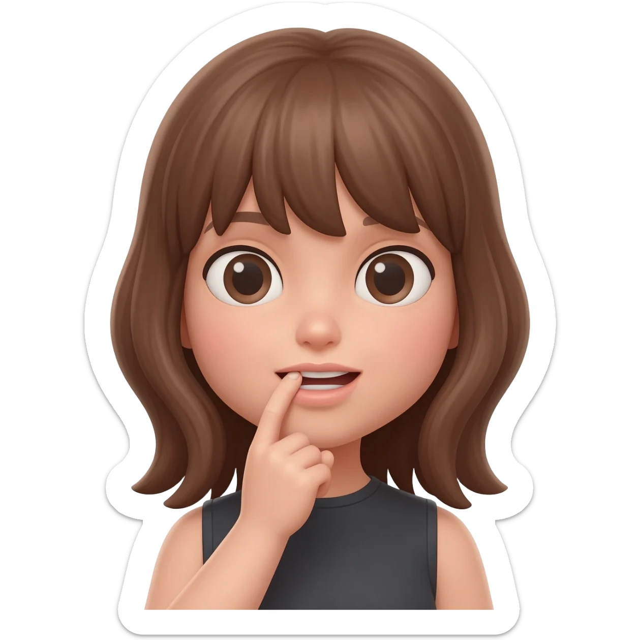 Emoji fille qui se mord le doigt sticker