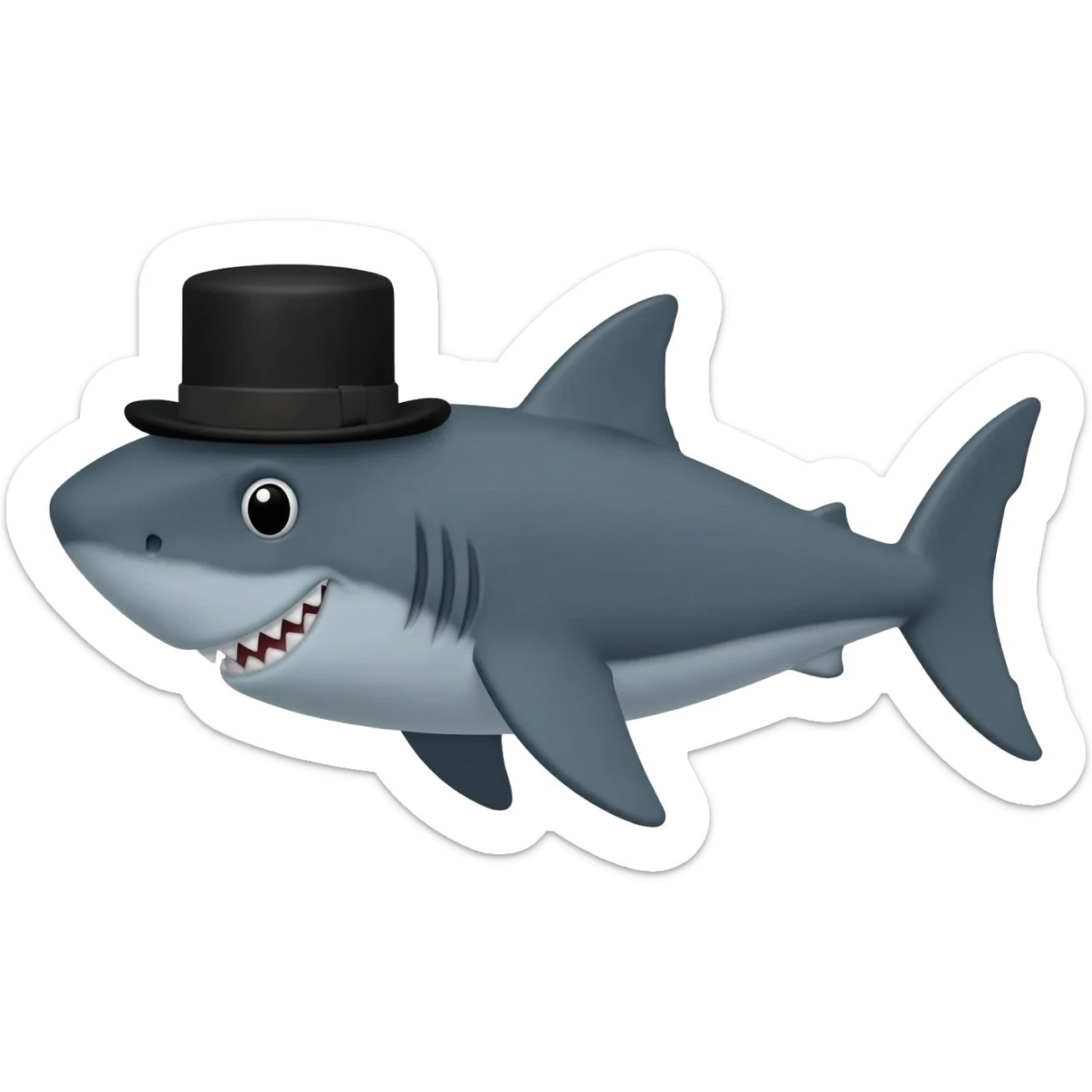 Shark with a top hat sticker