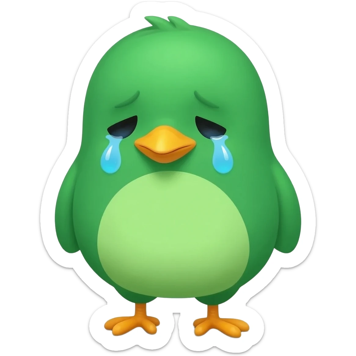green chick crying sticker