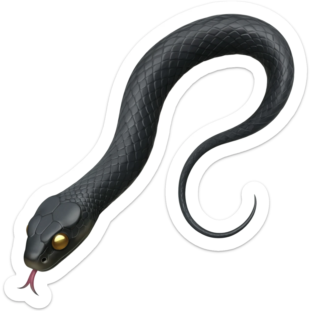 Black snake emoji sticker