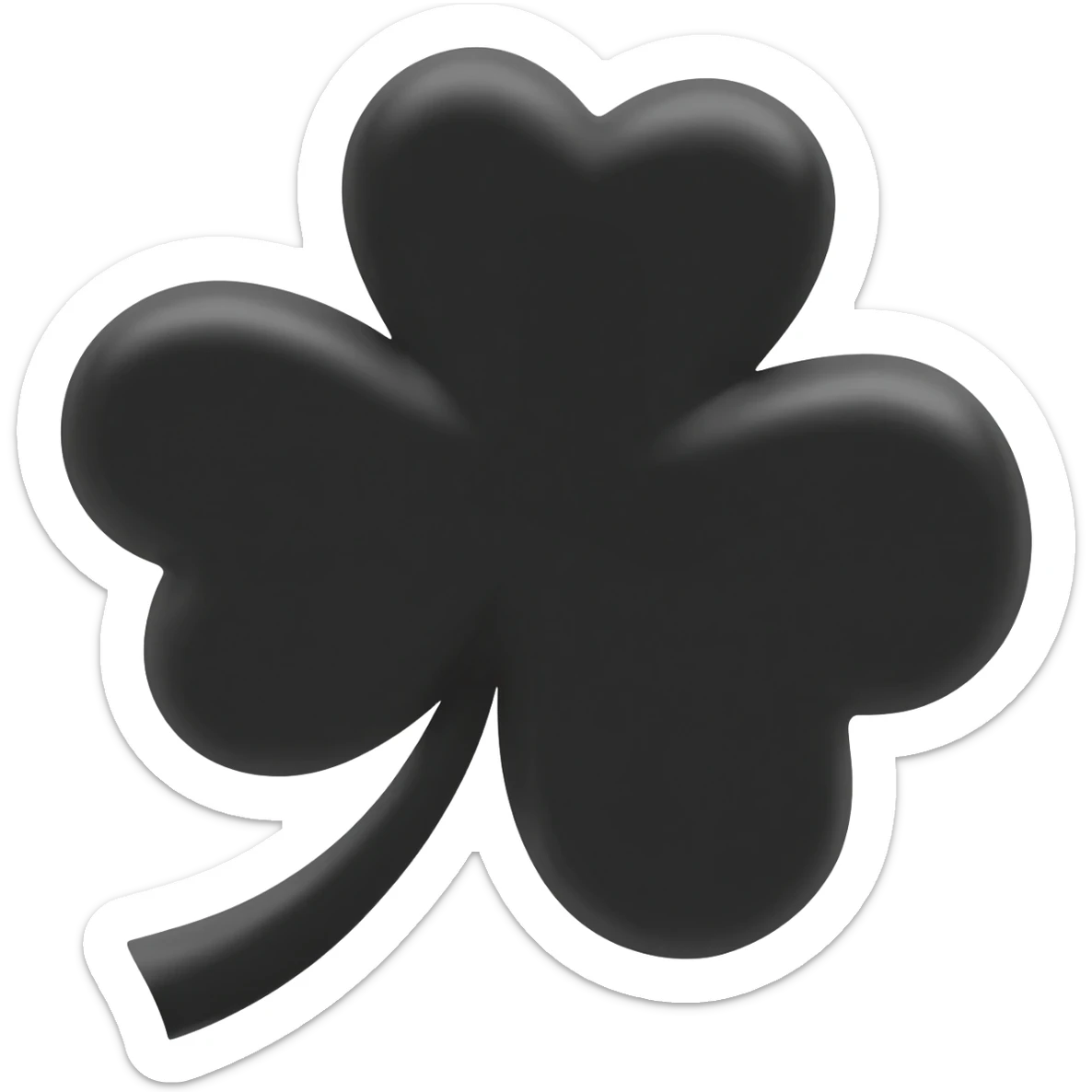Five leaf clover with black colour sticker