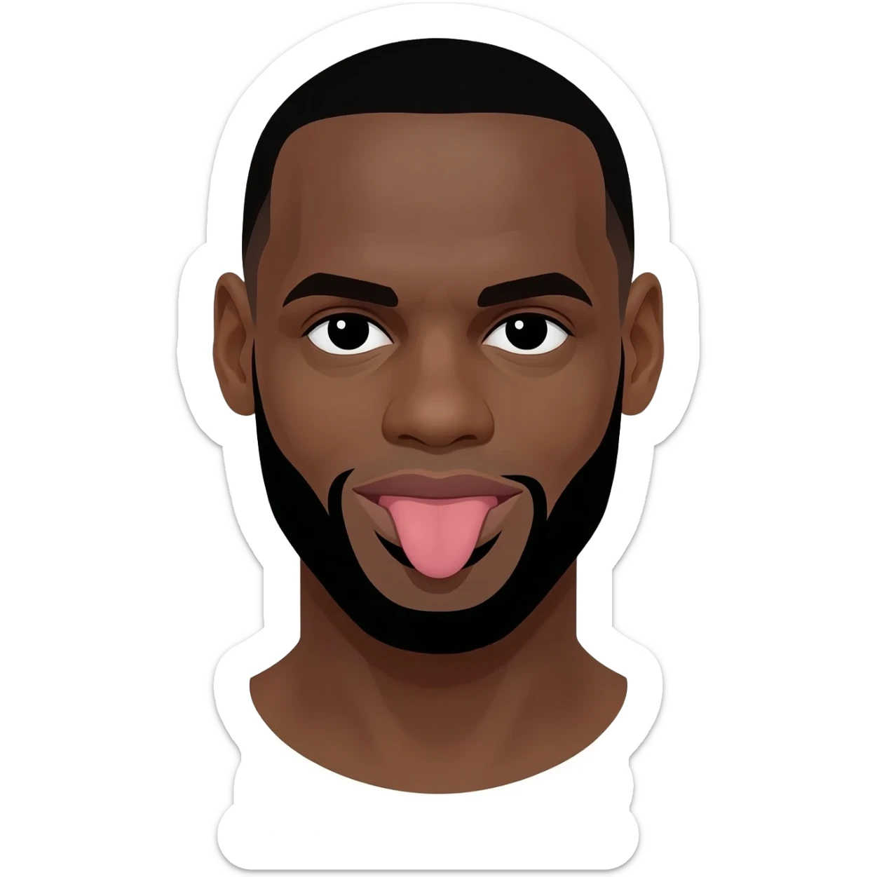 LeBron James sticking out tongue sticker