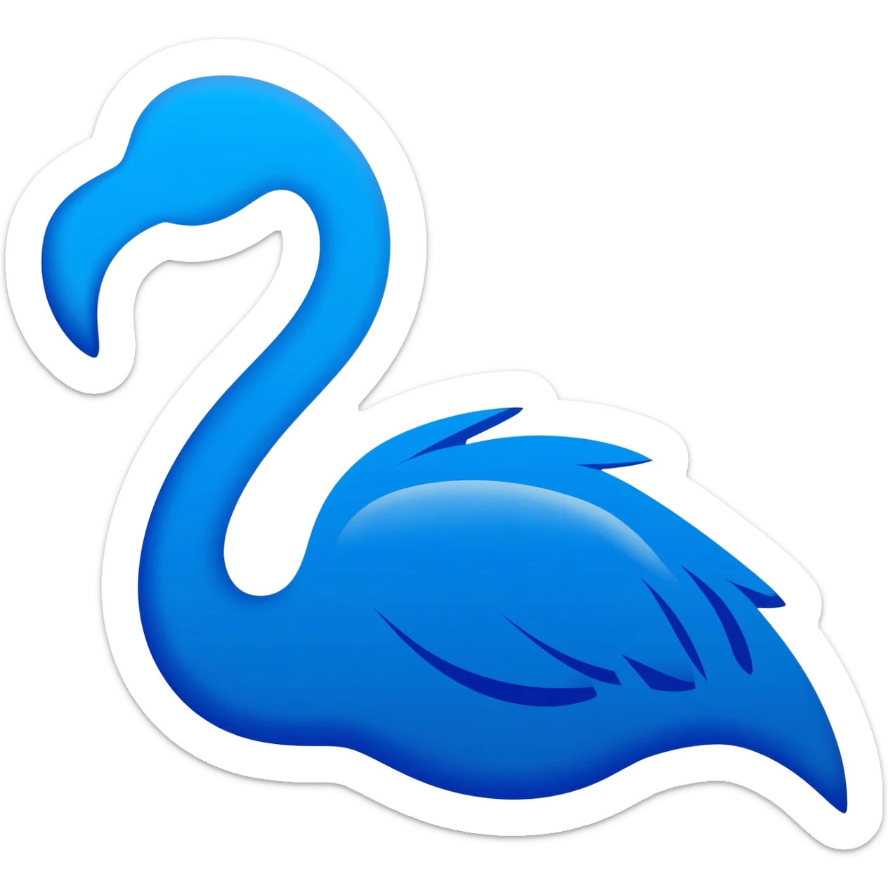 a blue flamingo logo for a book sticker