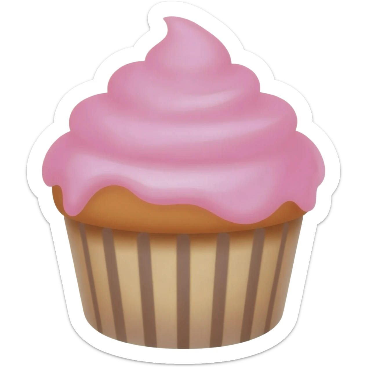 Cupcake with pink icing sticker